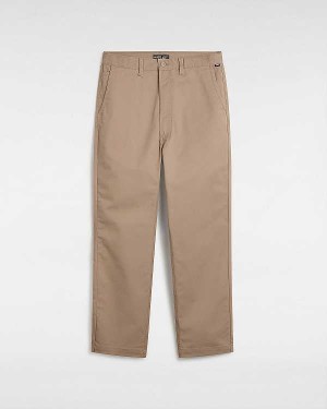 Beige Vans Authentic Chino Relaxed Men Pants | VN5876019