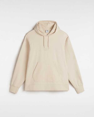Beige Vans Premium Oversized Pullover Logo Men Hoodie | VN9307284