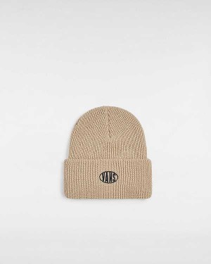 Beige Vans Spray On Cuff Unisex Beanie | VN8914203