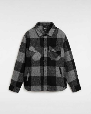 Black Vans Denby Fuzzy Shacket Men Shirts | VN2093164