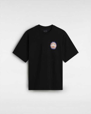 Black Vans Open Mouth Loose Men T Shirts | VN2603457