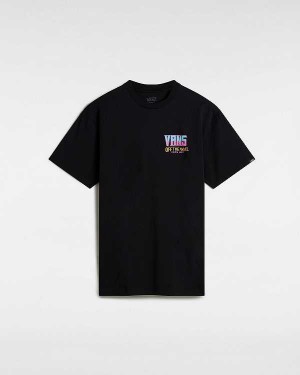 Black Vans Palm Cheers Classic Men T Shirts | VN7243908