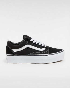 Black Vans Platform Old Skool Women Skate Shoes | VN7201683