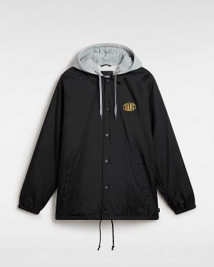 Black Vans Riley II Coach Women Jacket | VN2157864