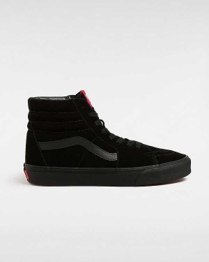 Black Vans Suede Sk8-Hi Women Sneakers | VN0235148