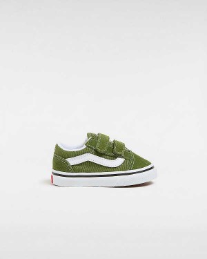 Green Vans Old Skool Hook And Loop (1-4 Years) Kids' Sneakers | VN8135609