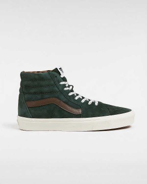 Green Vans Sk8-Hi Pig Suede Women Skate Shoes | VN7240893