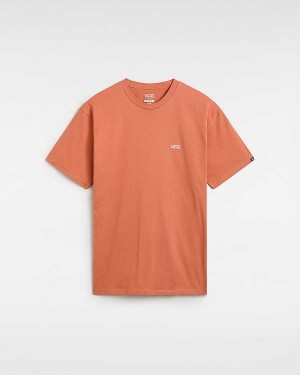 Orange Vans Left Chest Logo Men T Shirts | VN6725493
