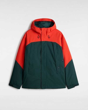 Red / Green Vans MTE Hellbound Snowboard Men Jacket | VN6419027