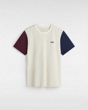 White Vans Colorblock Boyfriend Fit Women T Shirts | VN1236879