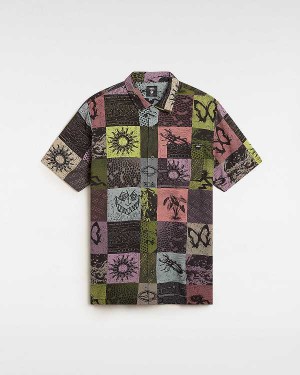 Yellow Vans Camp Classic Collar Men Shirts | VN7681945