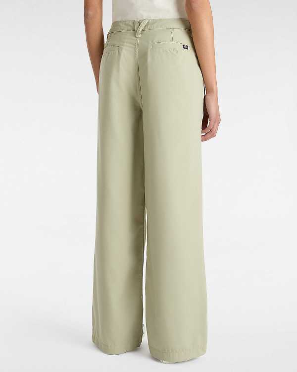 Beige Vans Alder Relaxed Pleated Women Pants | VN1045963