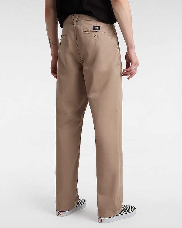 Beige Vans Authentic Chino Relaxed Men Pants | VN5876019