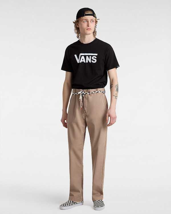 Beige Vans Authentic Chino Relaxed Men Pants | VN5876019