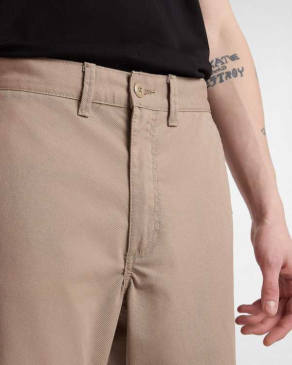 Beige Vans Authentic Chino Relaxed Men Pants | VN5876019