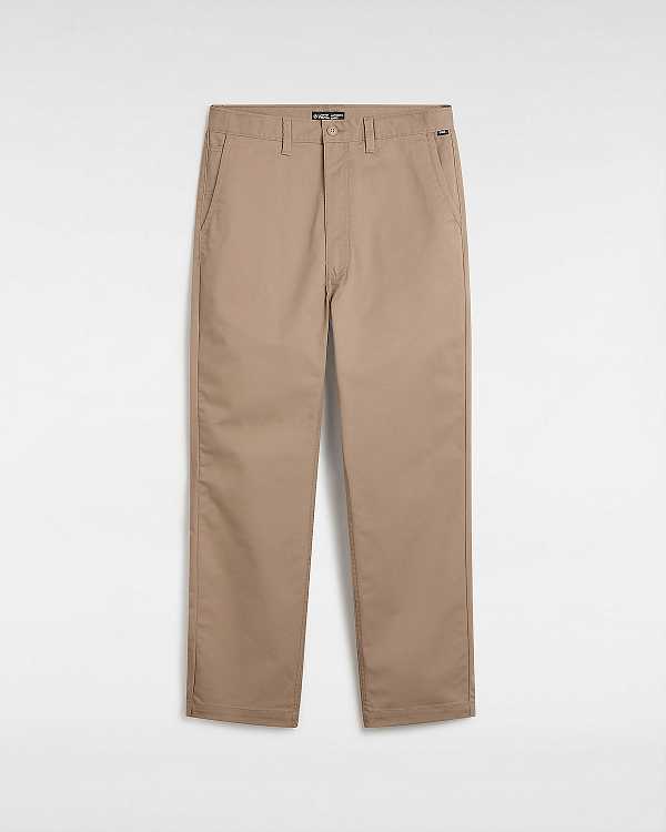 Beige Vans Authentic Chino Relaxed Men Pants | VN5876019
