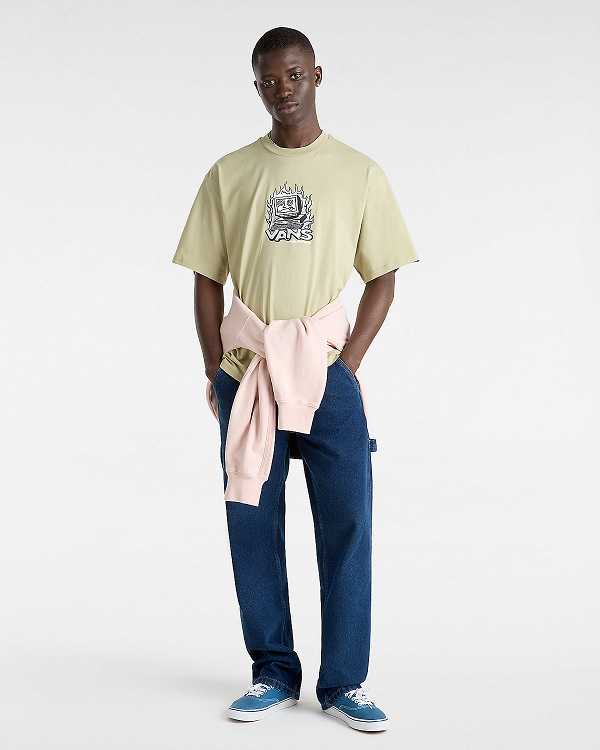 Beige Vans Digital Repair Men T Shirts | VN9158624
