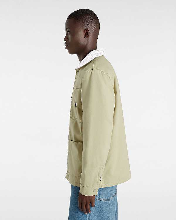 Beige Vans Drill Chore Coat Men Jacket | VN0617548