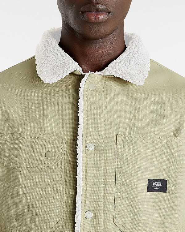 Beige Vans Drill Chore Coat Men Jacket | VN0617548
