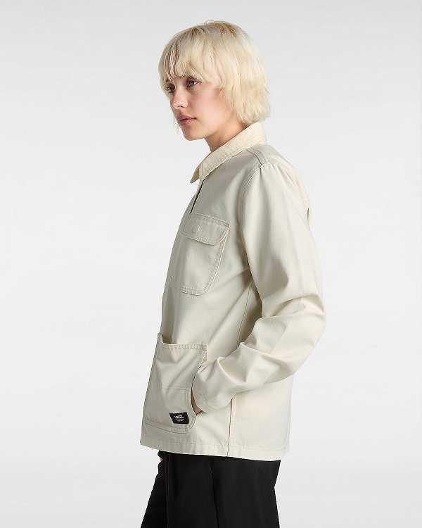 Beige Vans Drill Chore Women Jacket | VN9281345