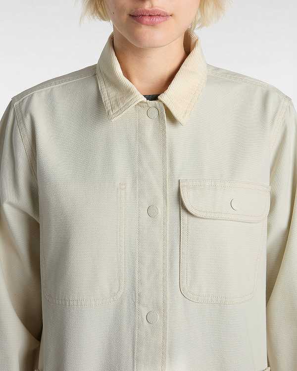 Beige Vans Drill Chore Women Jacket | VN9281345