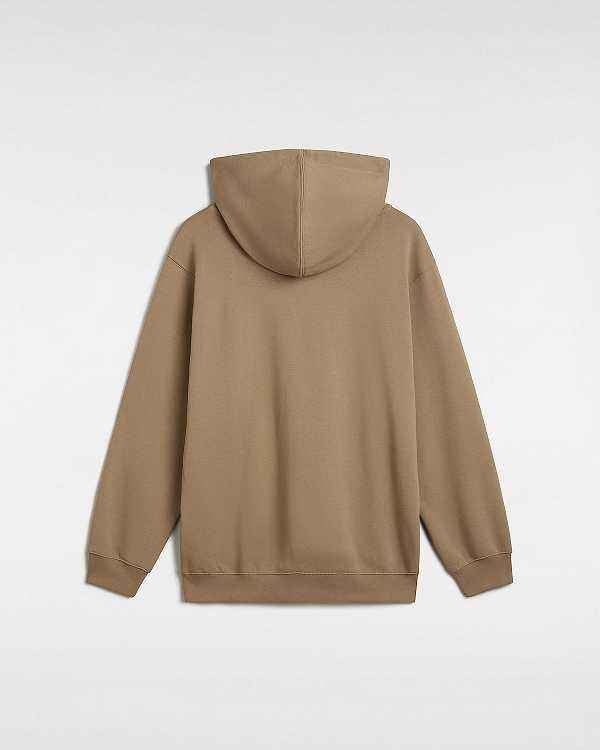 Beige Vans Global Line Loose Men Hoodie | VN7864205