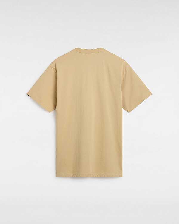 Beige Vans Orbits Men T Shirts | VN5203487