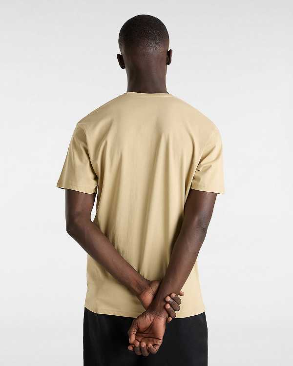 Beige Vans Orbits Men T Shirts | VN5203487