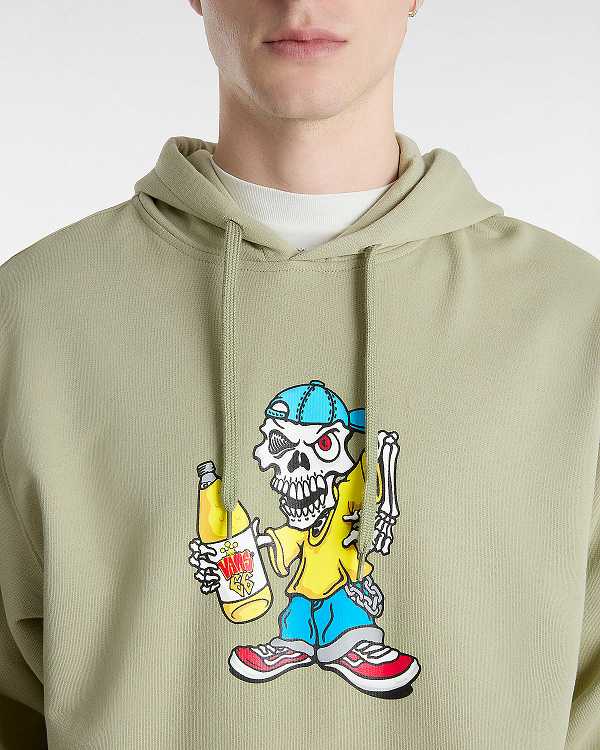 Beige Vans Reggie Loose Men Hoodie | VN1962045