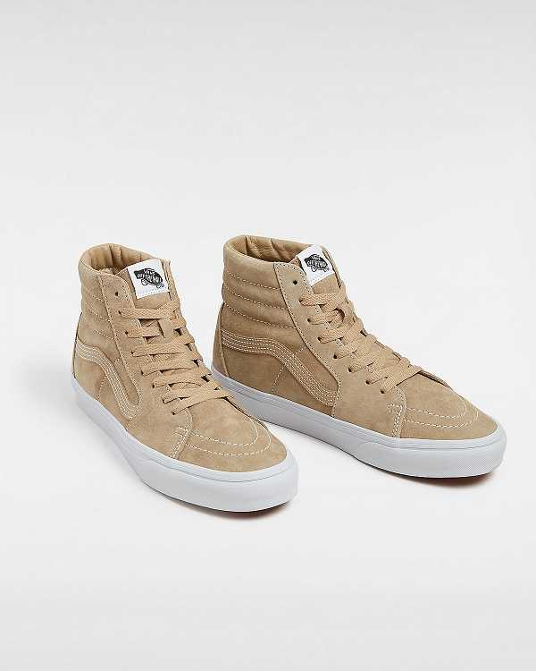 Beige Vans Sk8-Hi Pig Suede Men Skate Shoes | VN9851234