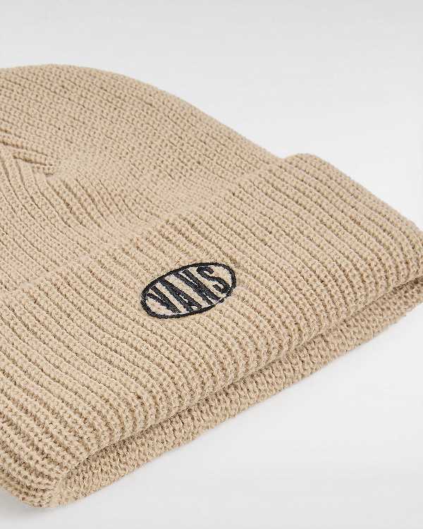 Beige Vans Spray On Cuff Unisex Beanie | VN8914203