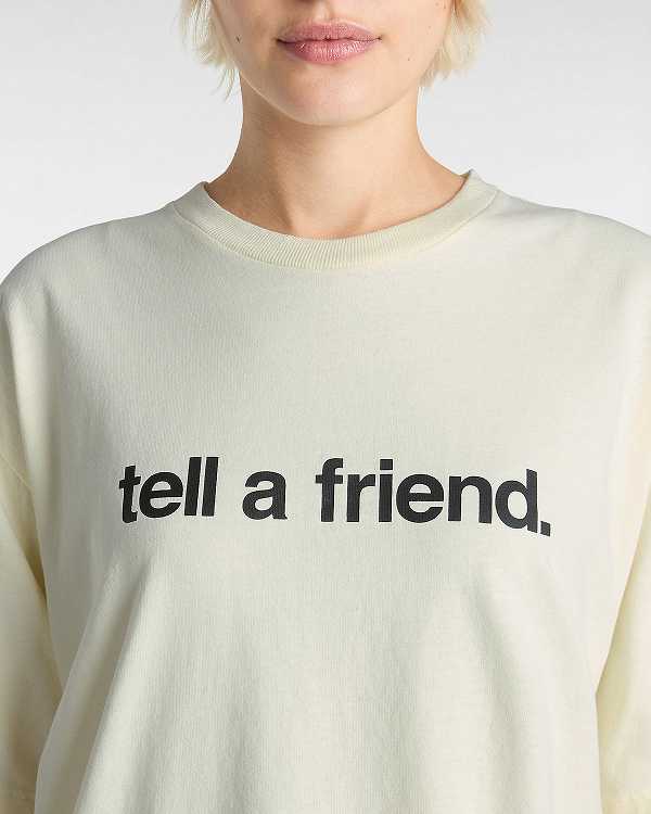 Beige Vans Tell a Friend Women T Shirts | VN1895237