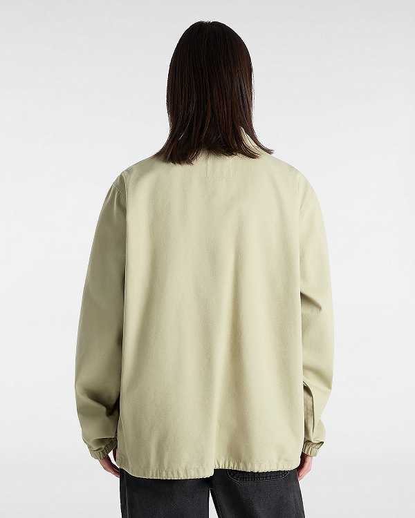 Beige Vans Torrey Canvas Coaches Women Jacket | VN7260438