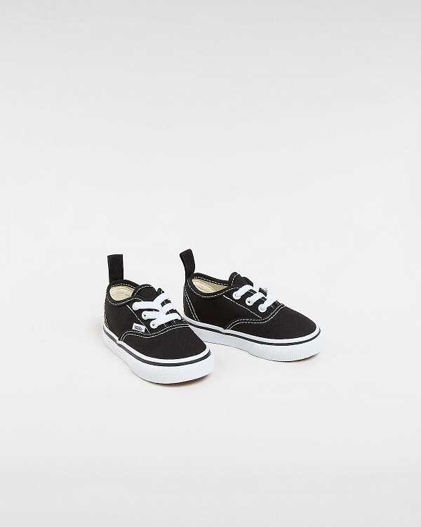 Black Vans Authentic Elastic Lace (1-4 years) Kids' Sneakers | VN2094785