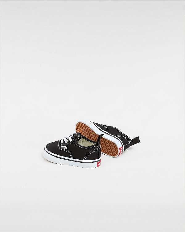 Black Vans Authentic Elastic Lace (1-4 years) Kids' Sneakers | VN2094785