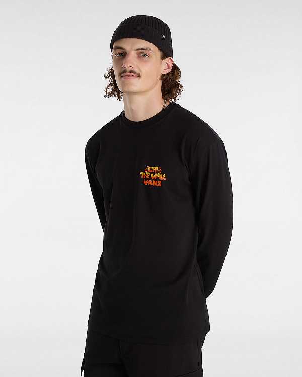 Black Vans Bouya Long Sleeve Men T Shirts | VN8921603