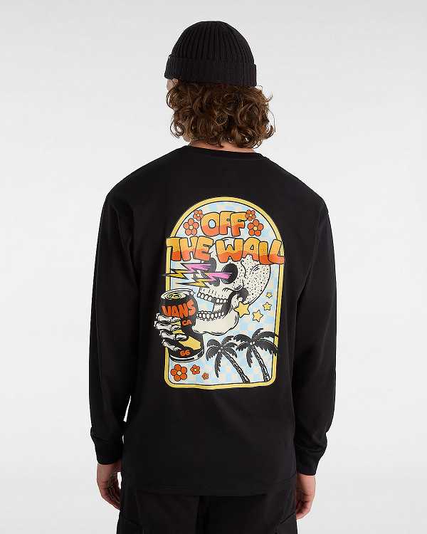 Black Vans Bouya Long Sleeve Men T Shirts | VN8921603