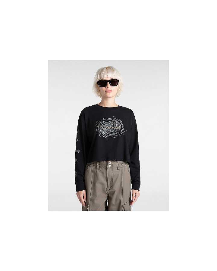 Black Vans Breaker Long Sleeve Women T Shirts | VN4705291