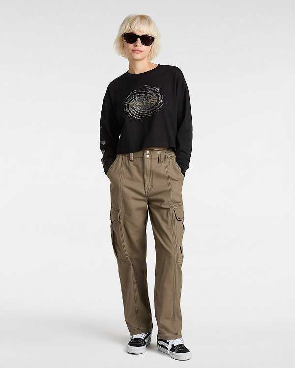 Black Vans Breaker Long Sleeve Women T Shirts | VN4705291