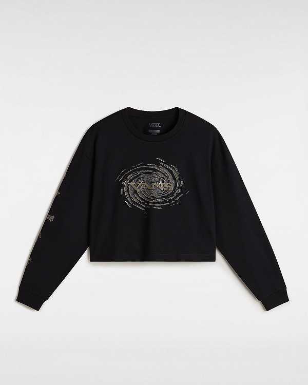 Black Vans Breaker Long Sleeve Women T Shirts | VN4705291