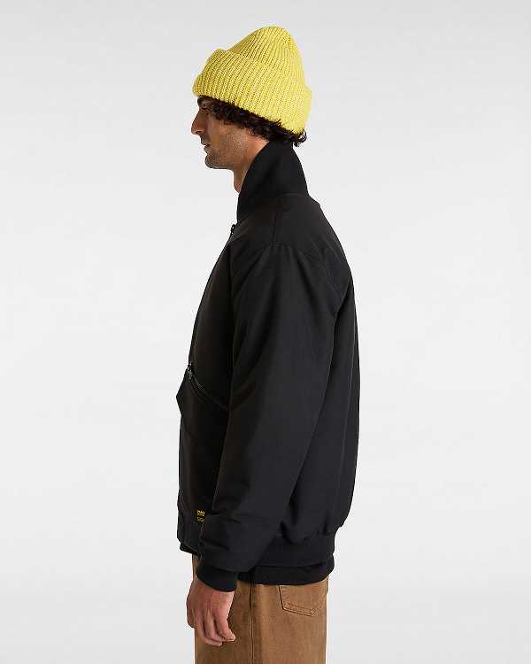 Black Vans Clifton Down Men Bomber Jackets | VN6812073