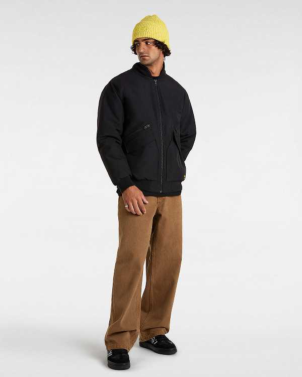 Black Vans Clifton Down Men Bomber Jackets | VN6812073