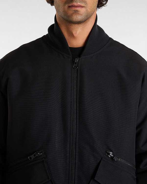 Black Vans Clifton Down Men Bomber Jackets | VN6812073