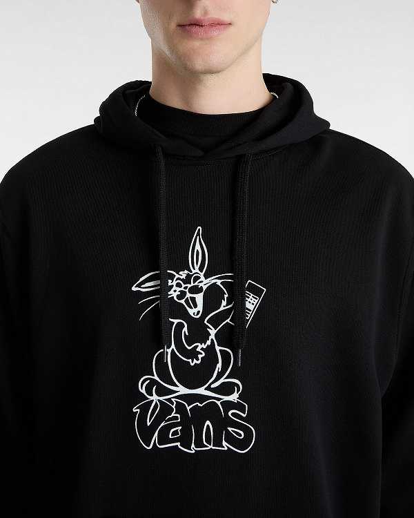 Black Vans Crazy Eddy 66 Loose Men Hoodie | VN0892465