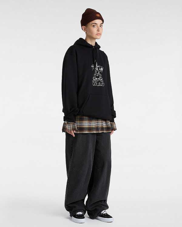 Black Vans Crazy Eddy 66 Loose Women Hoodie | VN5147209