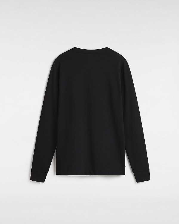 Black Vans Damask Long Sleeve Women T Shirts | VN5027638