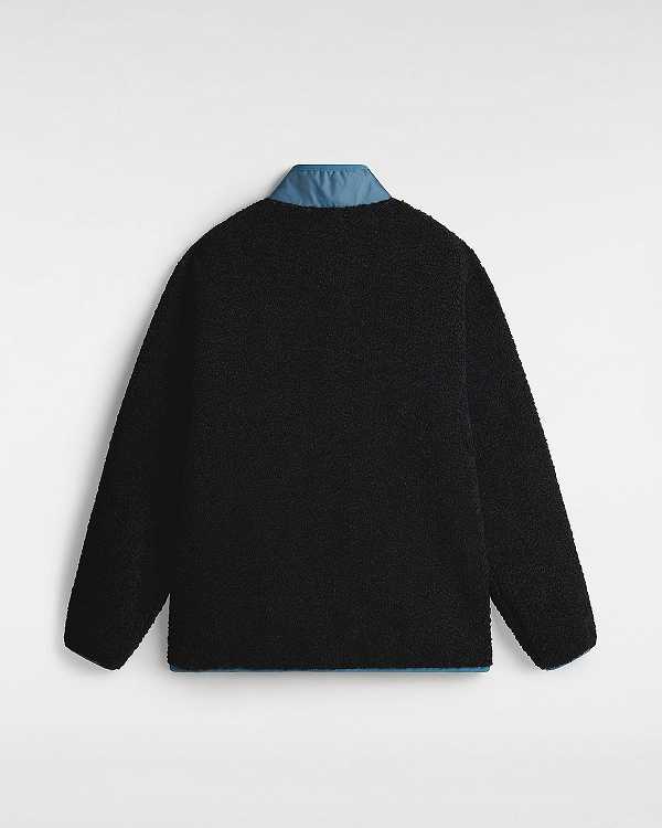 Black Vans Debrusk Loose Sherpa Men Sweatshirt | VN1504639