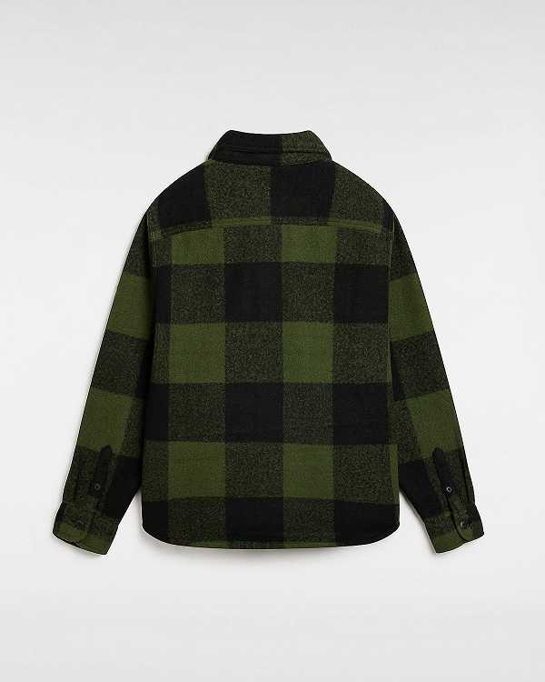 Black Vans Denby Fuzzy Shacket Men Shirts | VN7361820