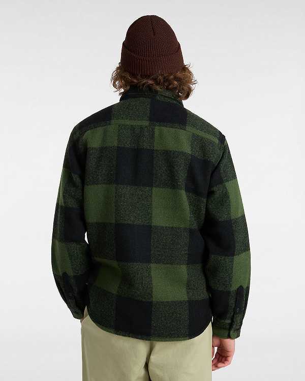 Black Vans Denby Fuzzy Shacket Men Shirts | VN7361820