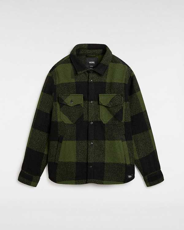 Black Vans Denby Fuzzy Shacket Men Shirts | VN7361820
